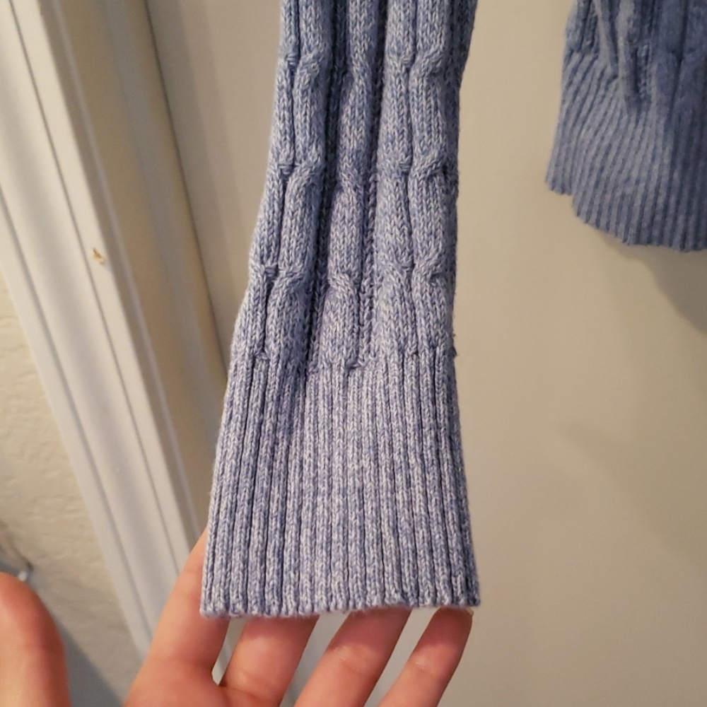St John's Bay Blue Cable Knit Sweater - Picture 5 of 6
